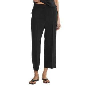 Aritzia The Limitless Pant Cropped High Rise Wide Leg Black CruiseLinen Sz 2